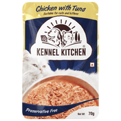 Chicken with tuna shreds in gravy